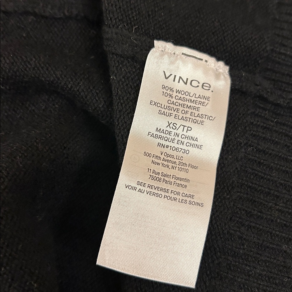 Vince Wool & Cashmere Open Front Cardigan in Black - Picture 12 of 12